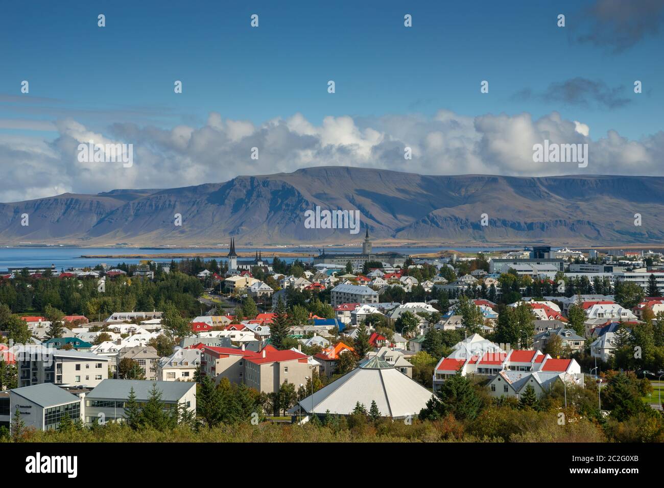 Reykjavik tetti colorati capitale islandese Foto Stock