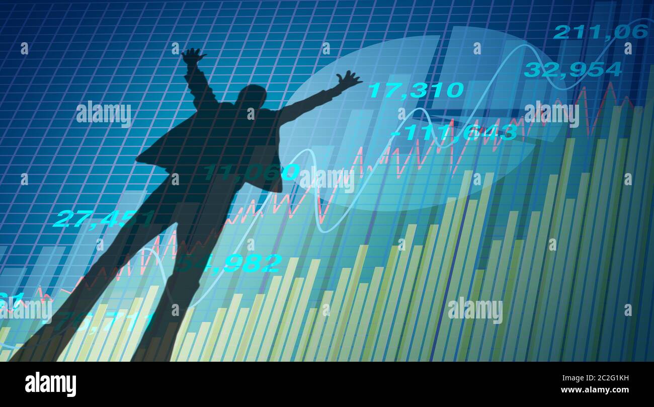 Simbolo di successo finanziario e crescita aziendale in uno stile di illustrazione 3D. Foto Stock