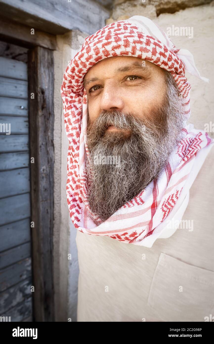 ritratto tradizionale arabo Foto Stock