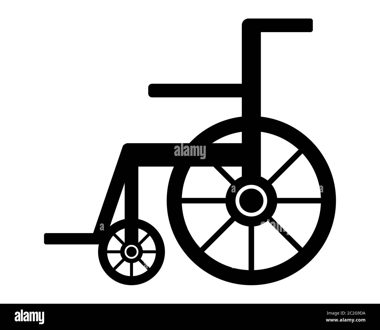 Rollstuhl auf weiss Foto Stock