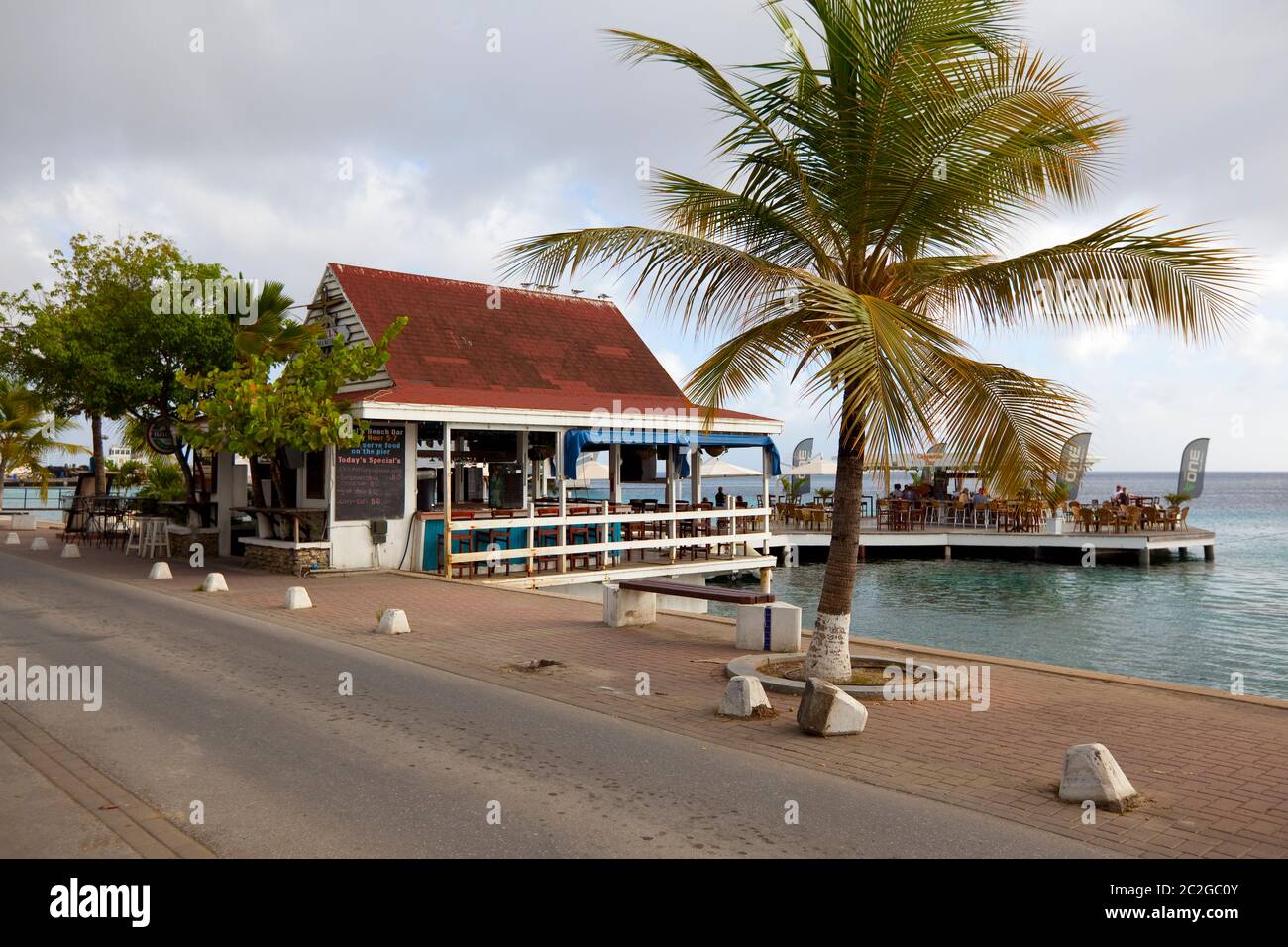 Bar sulla spiaggia a Kralendijk, Bonaire. Antille olandesi. Foto V.D. Foto Stock