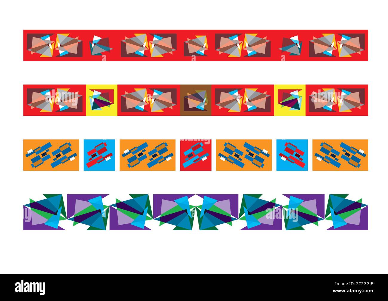 Il fregio del pattern di confine, astratta geometrica colorate decorazioni. Foto Stock