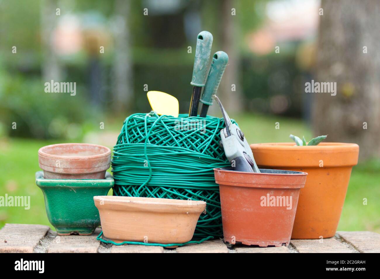 accessori per il giardinaggio e l'orto Foto Stock