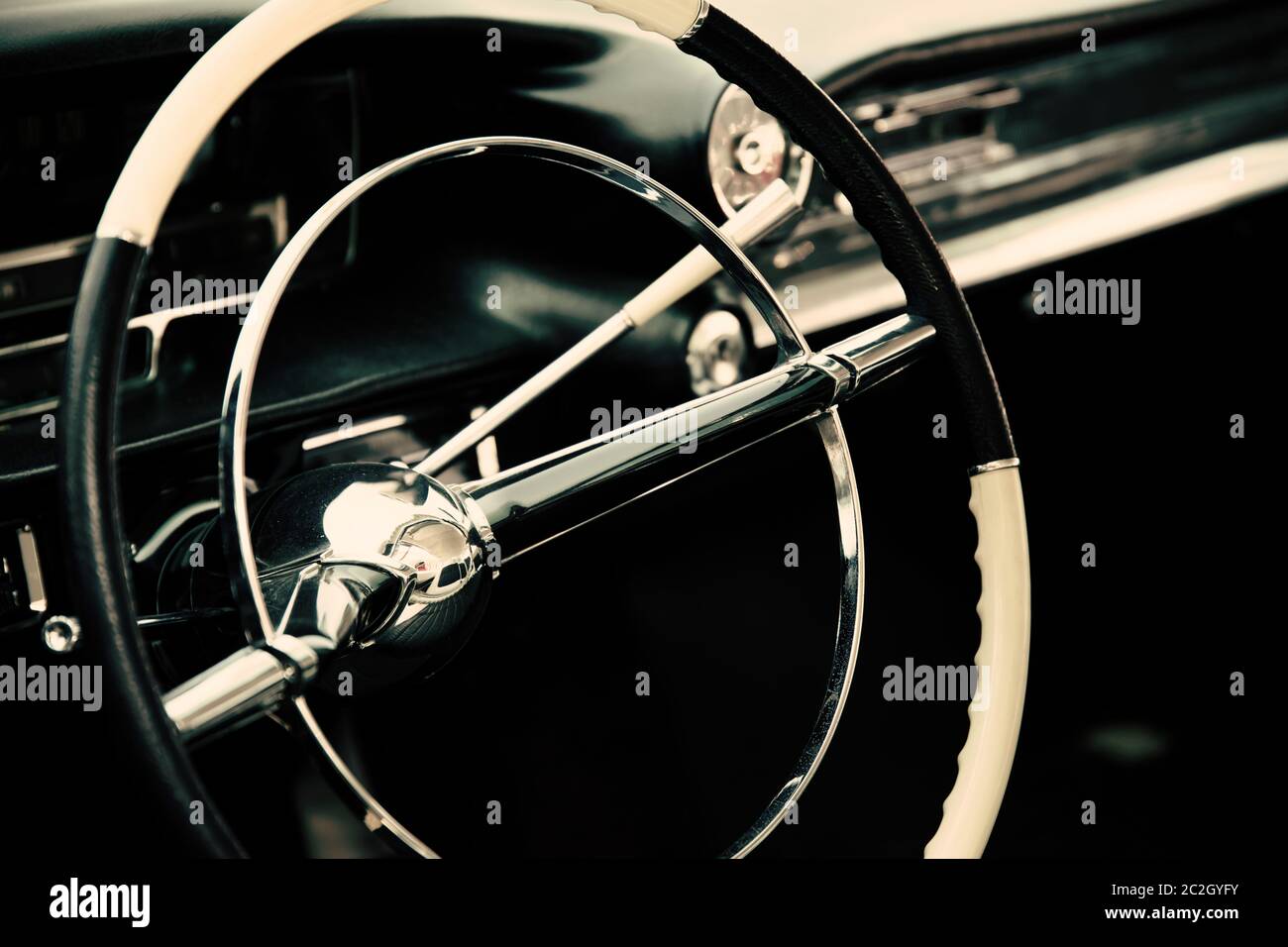 Classic car cruscotto Foto Stock