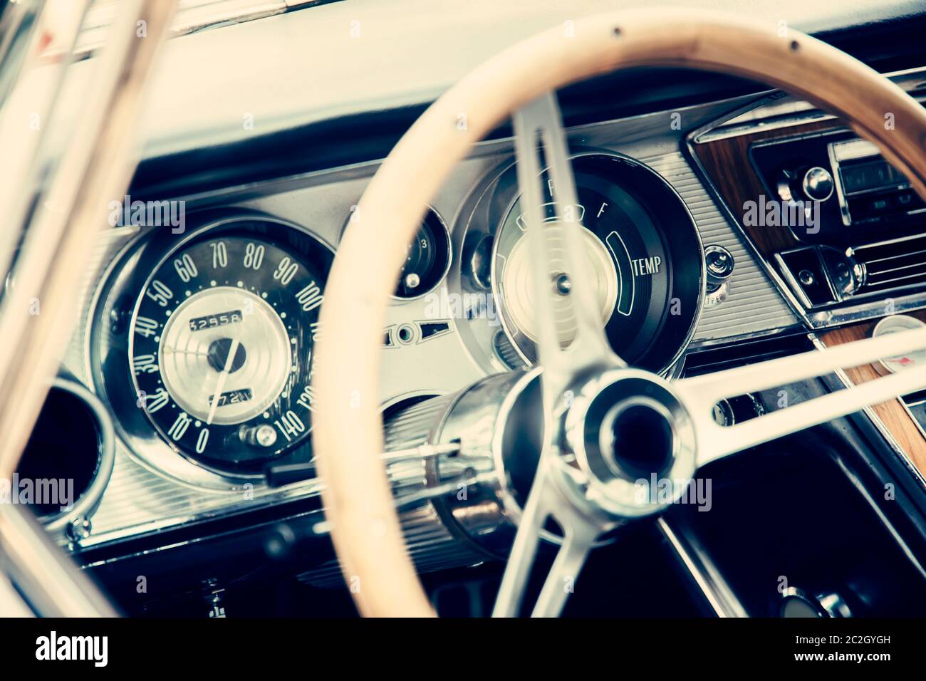 Classic car cruscotto Foto Stock