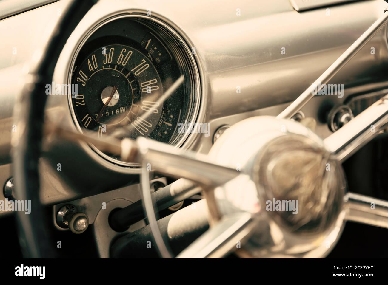 Classic car cruscotto Foto Stock