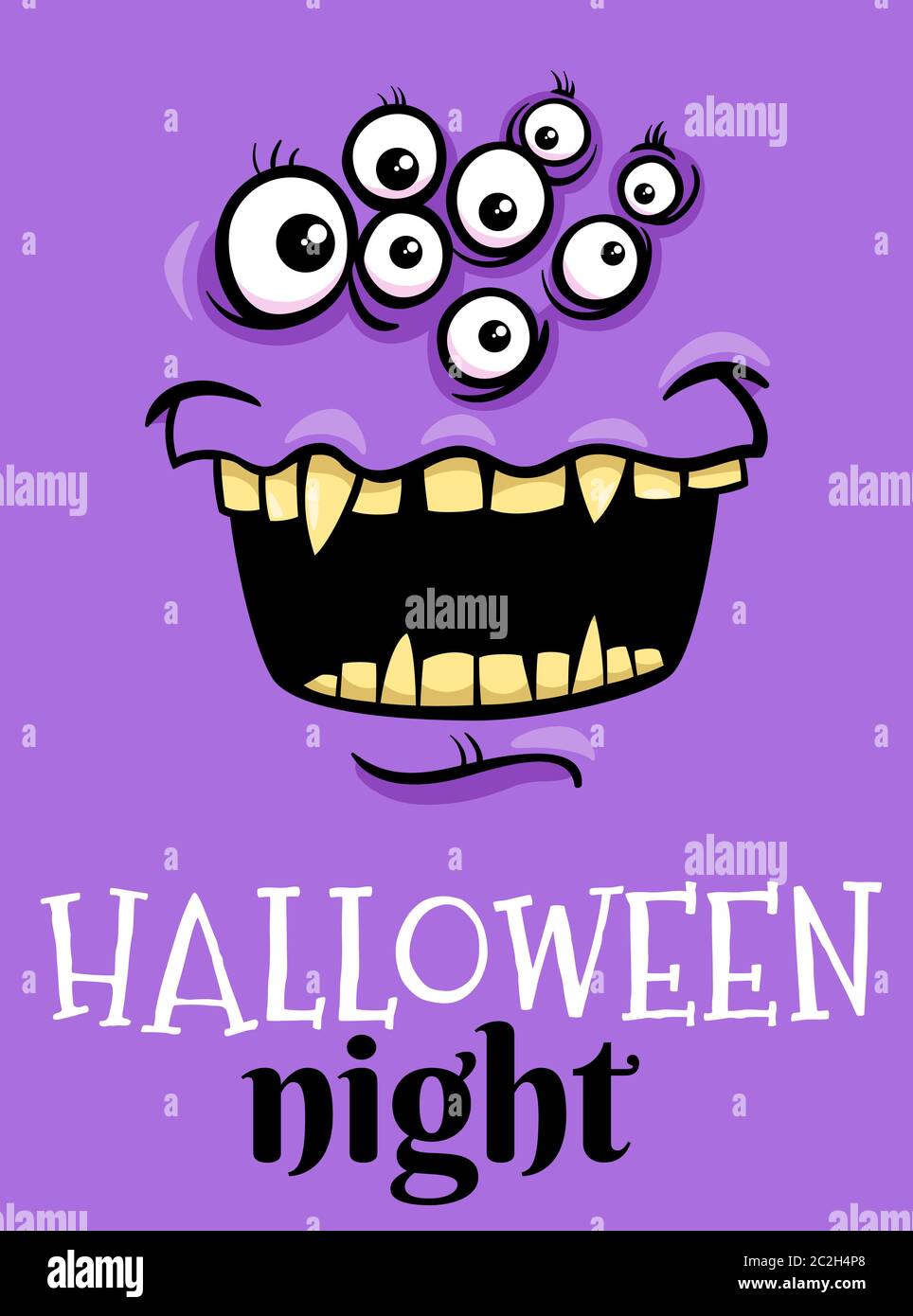 Halloween cartoon vacanze poster design con mostro Foto Stock