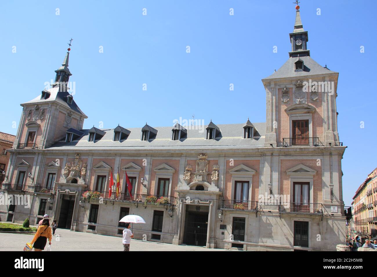 Plaza Mayor a Madrid Foto Stock