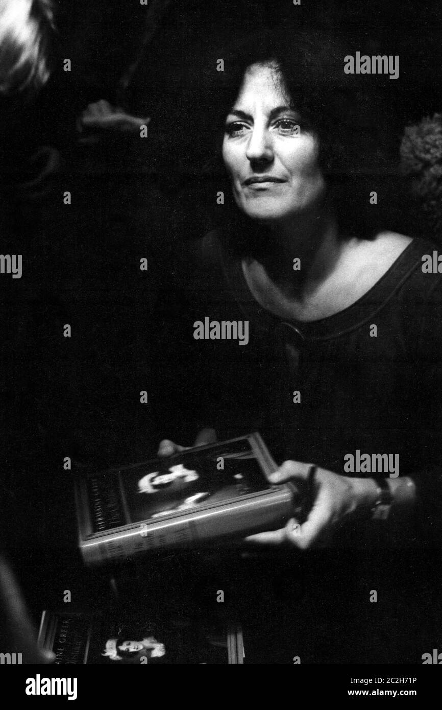 Germaine Greer, Boston, 1979 leggere dal suo Libro la corsa dell'ostacolo circa le donne artisti Foto Stock