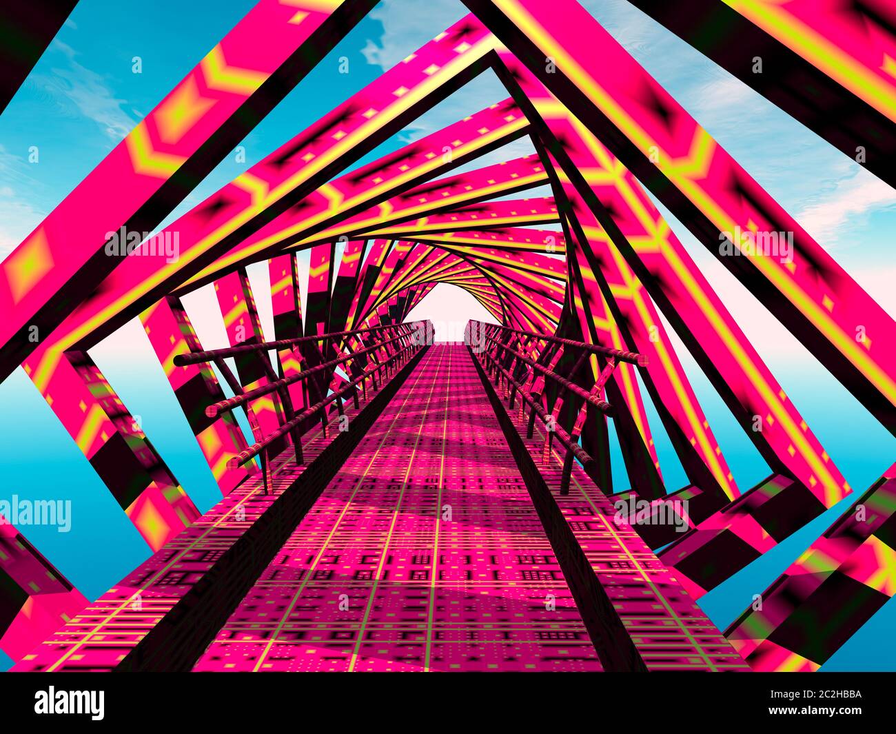 strada futuristica come un ponte al nulla Foto Stock