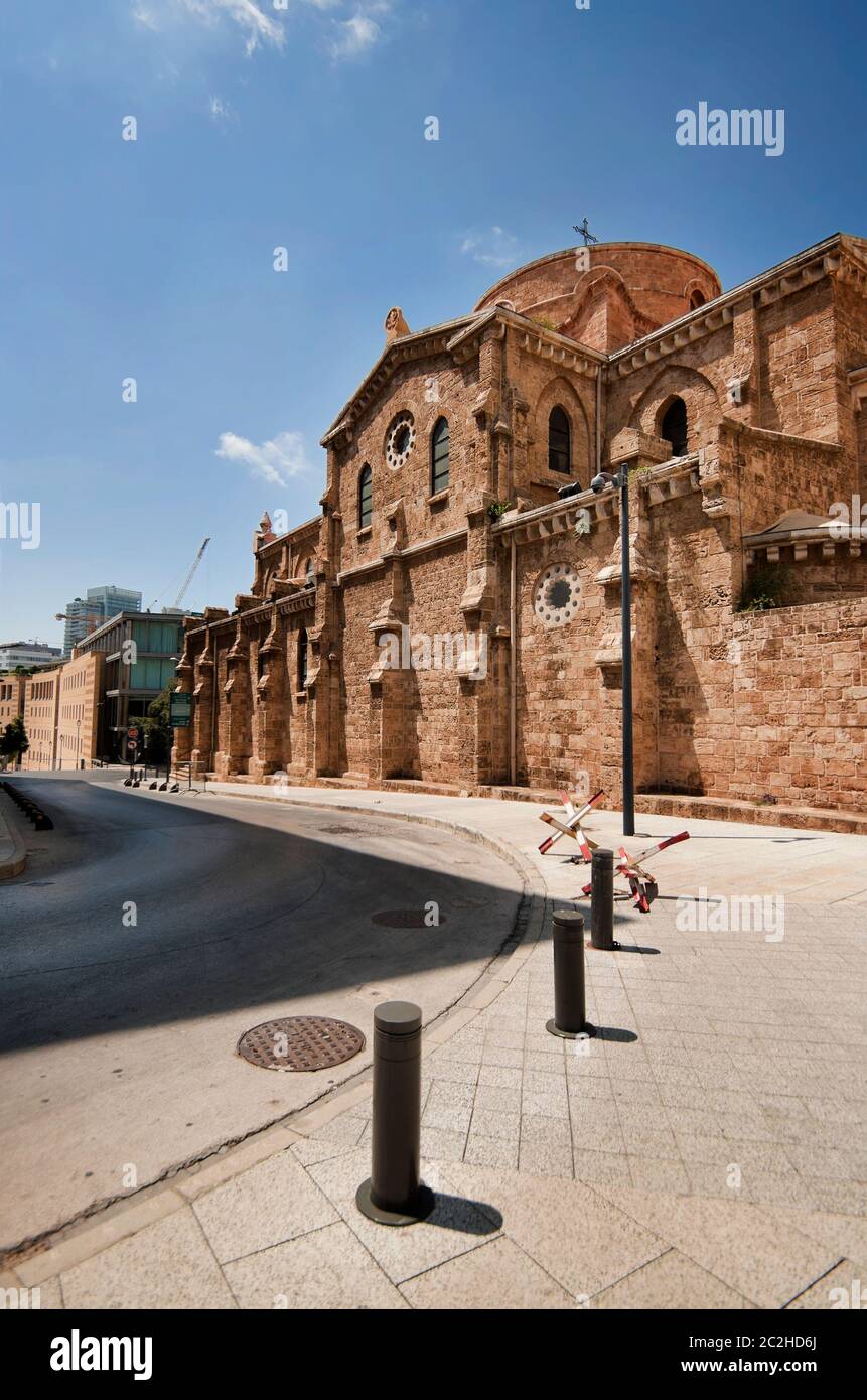 Chiesa cattolica di San Luigi cappuccino nel centro di Beirut, Libano Foto Stock