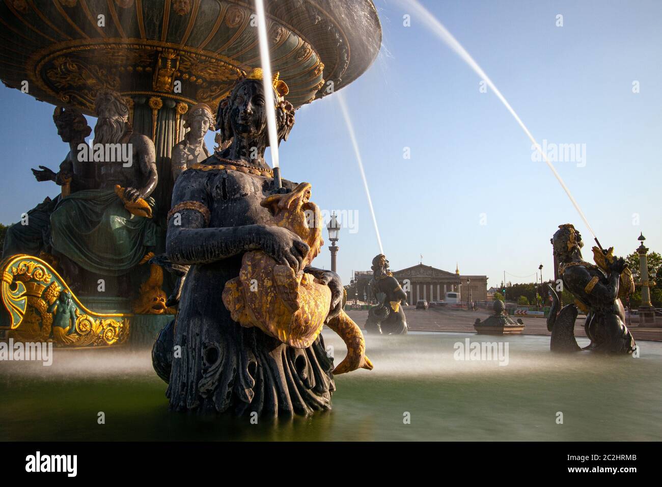 'Fontana dei mari' Parigi, Place de la Concorde Foto Stock