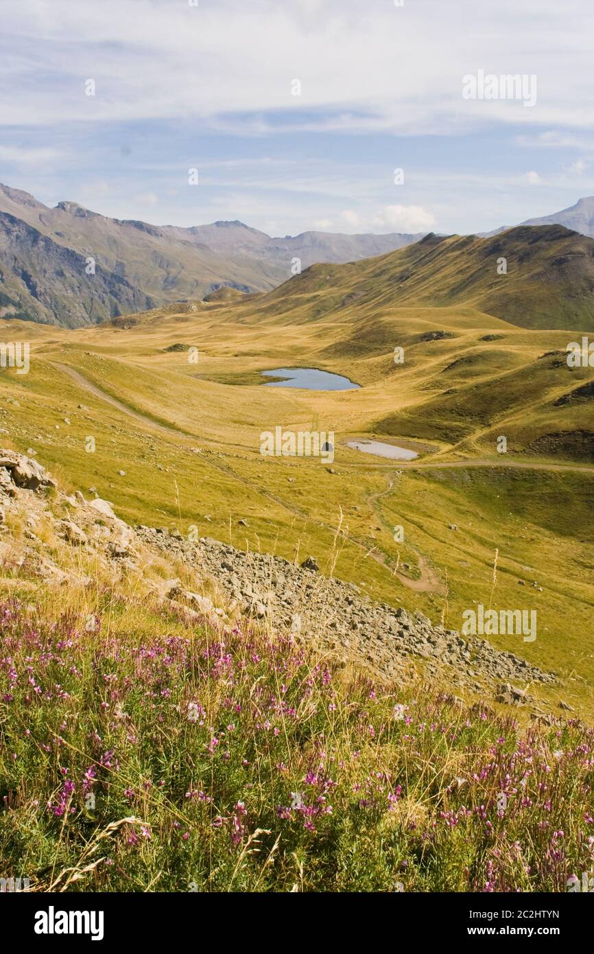 andare in vacanza in montagna Foto Stock