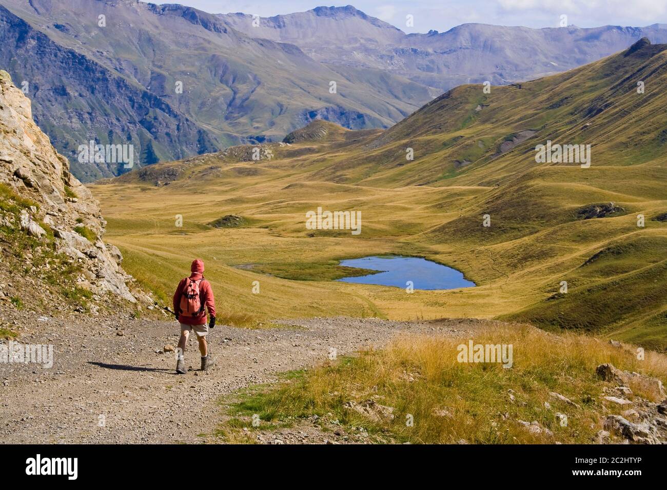 andare in vacanza in montagna Foto Stock