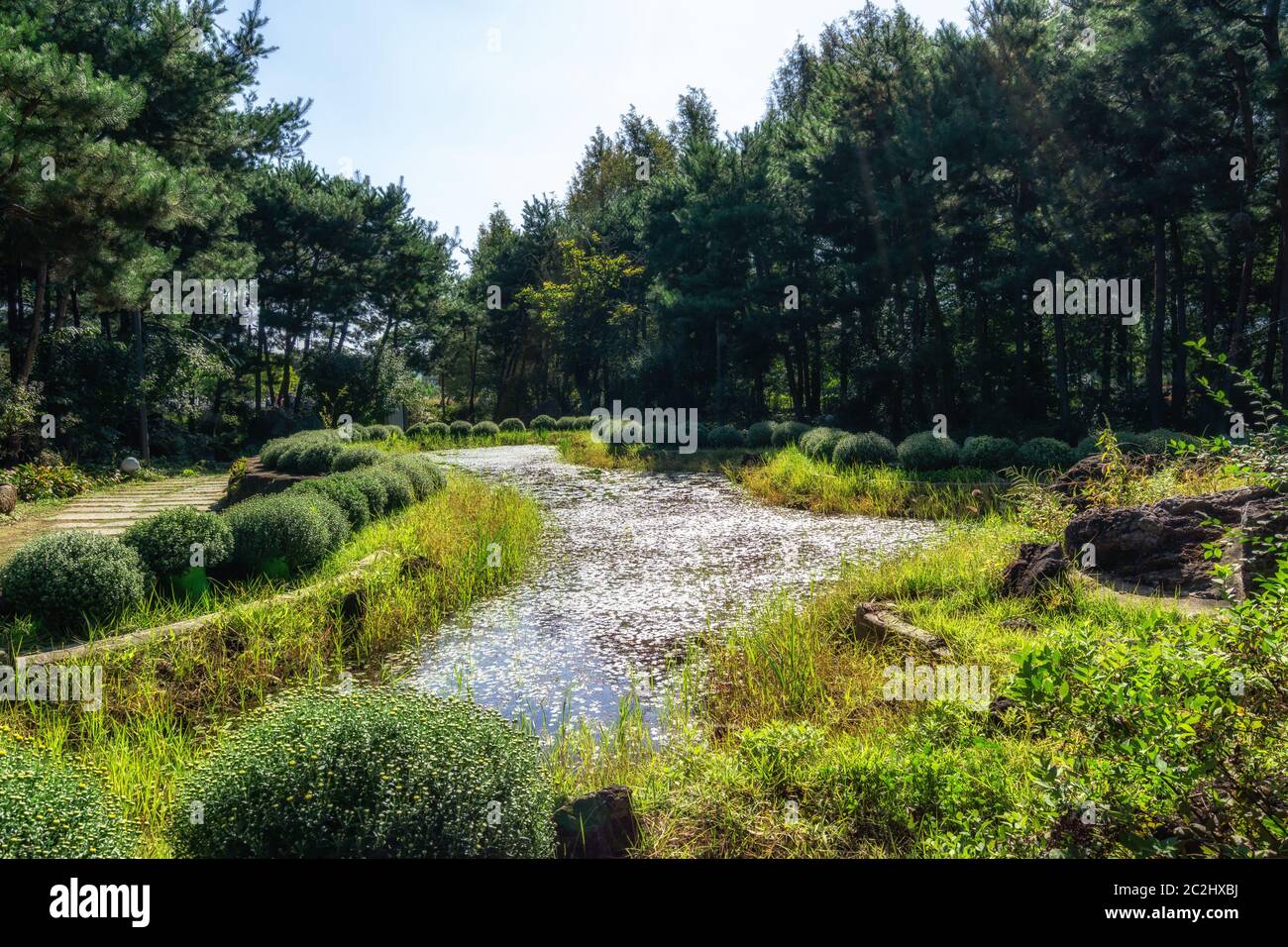 semivita giardino guksawon Foto Stock