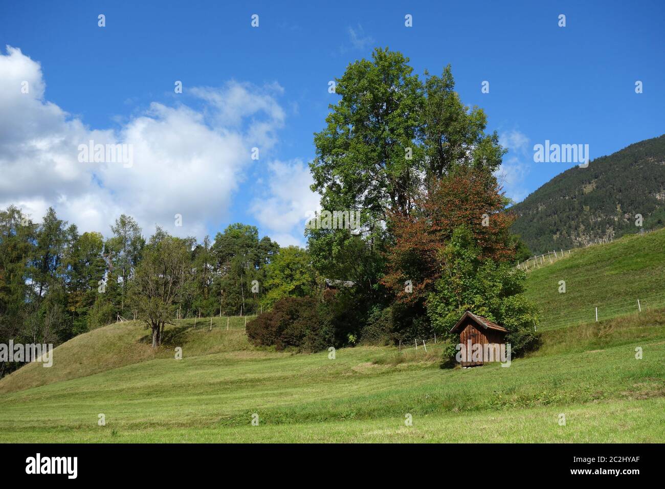 Rifugio nelle Alpi Foto Stock