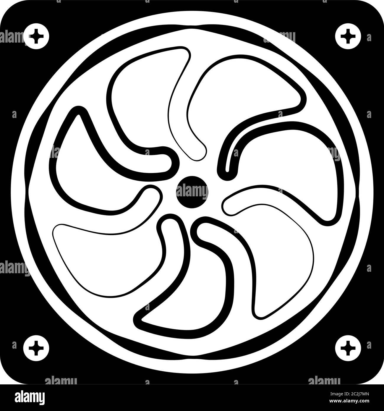Icona della ventola del computer illustrazione grafica vettoriale Illustrazione Vettoriale