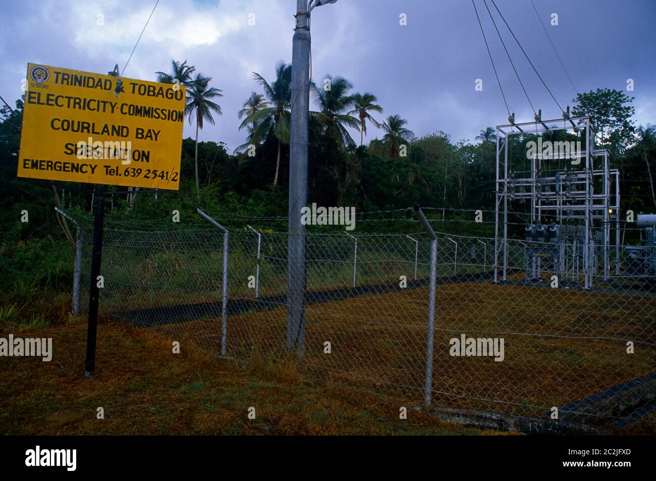 Tobago Courland Bay Substation Trinidad e Tobago Electricity Commission state owned Company Foto Stock