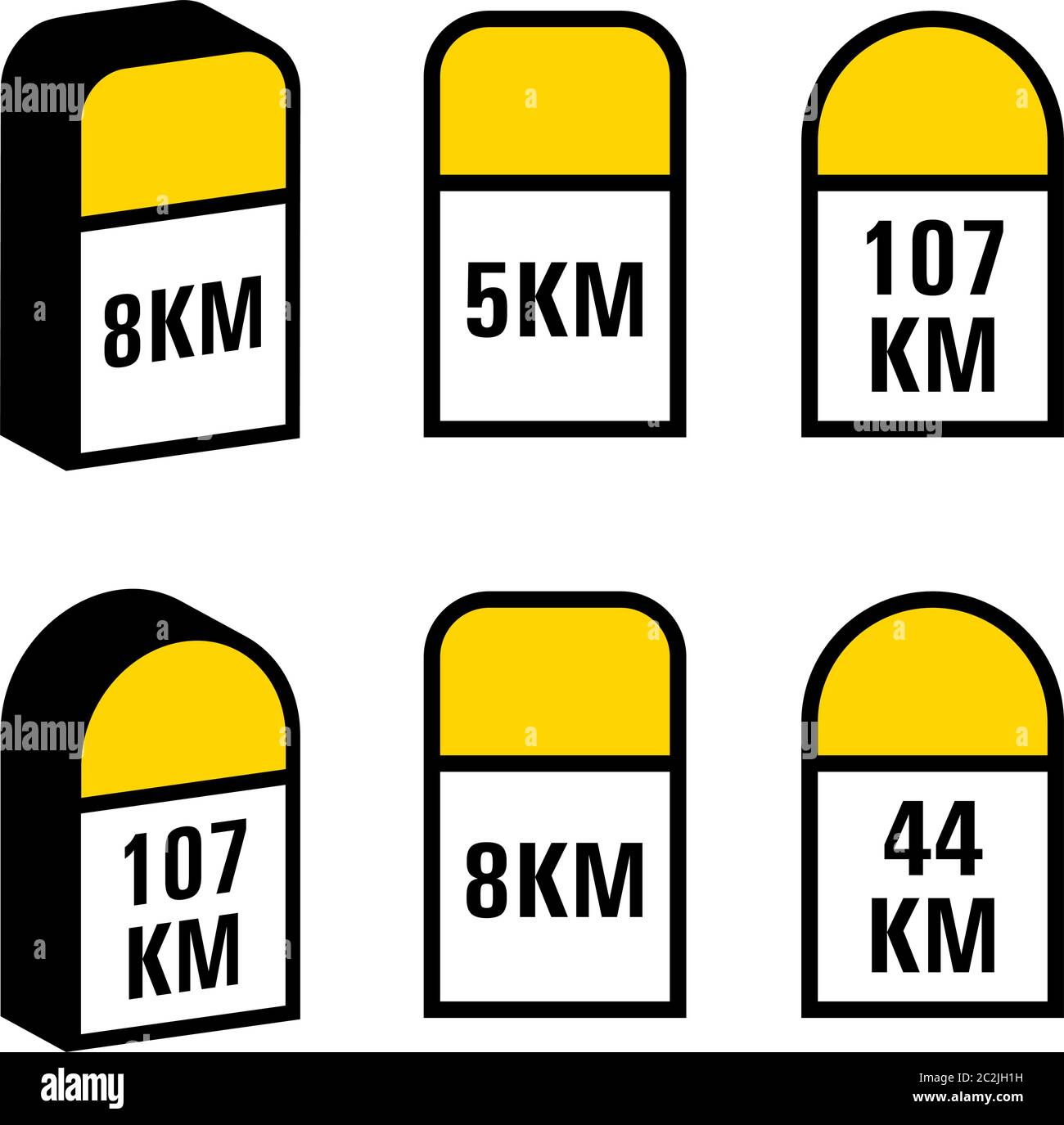 Icona Milestone, illustrazione grafica vettoriale della pietra di dettaglio della distanza laterale stradale Illustrazione Vettoriale