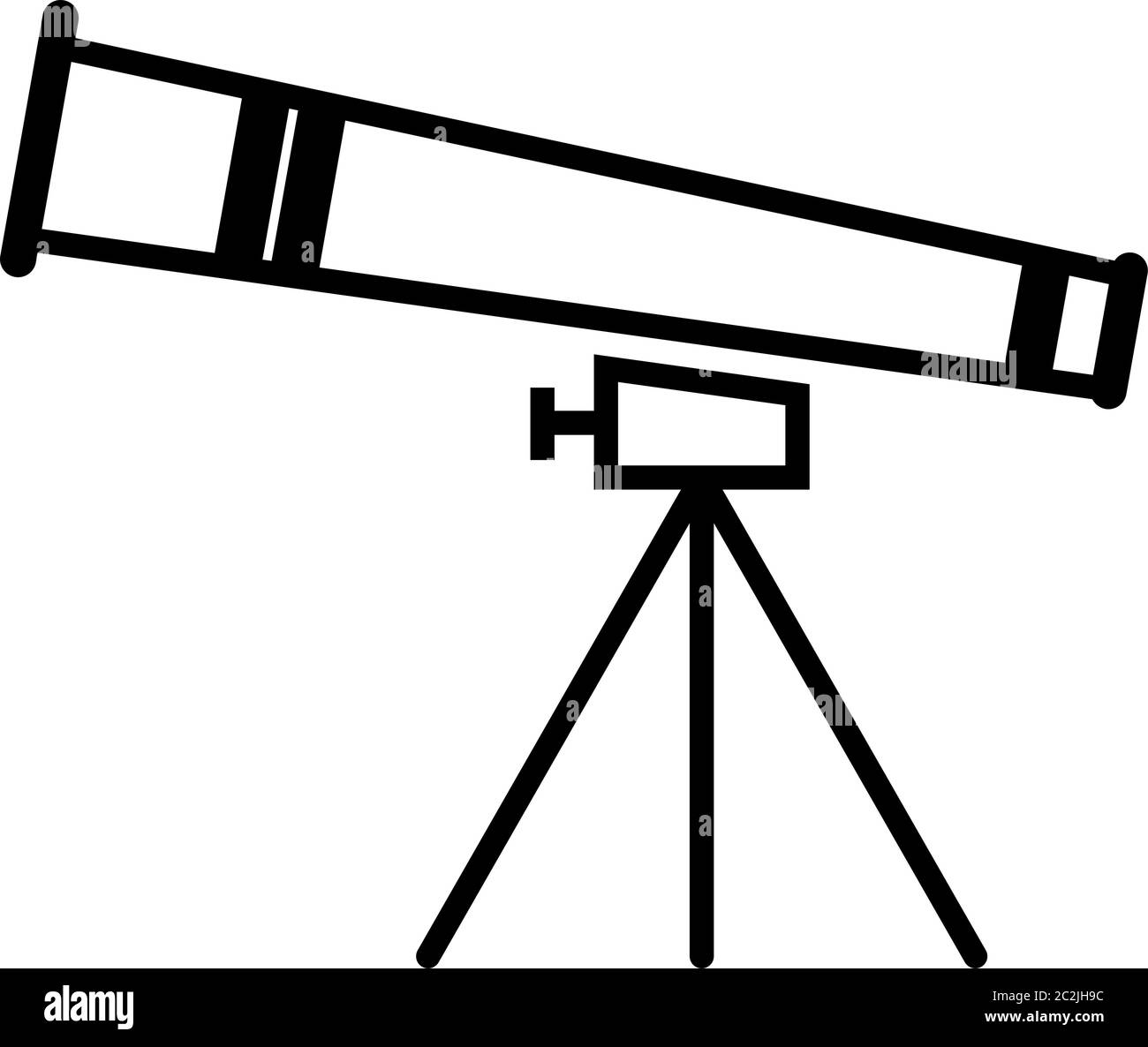 Icona telescopica, Telescopio Illustrazione artistica vettoriale Illustrazione Vettoriale
