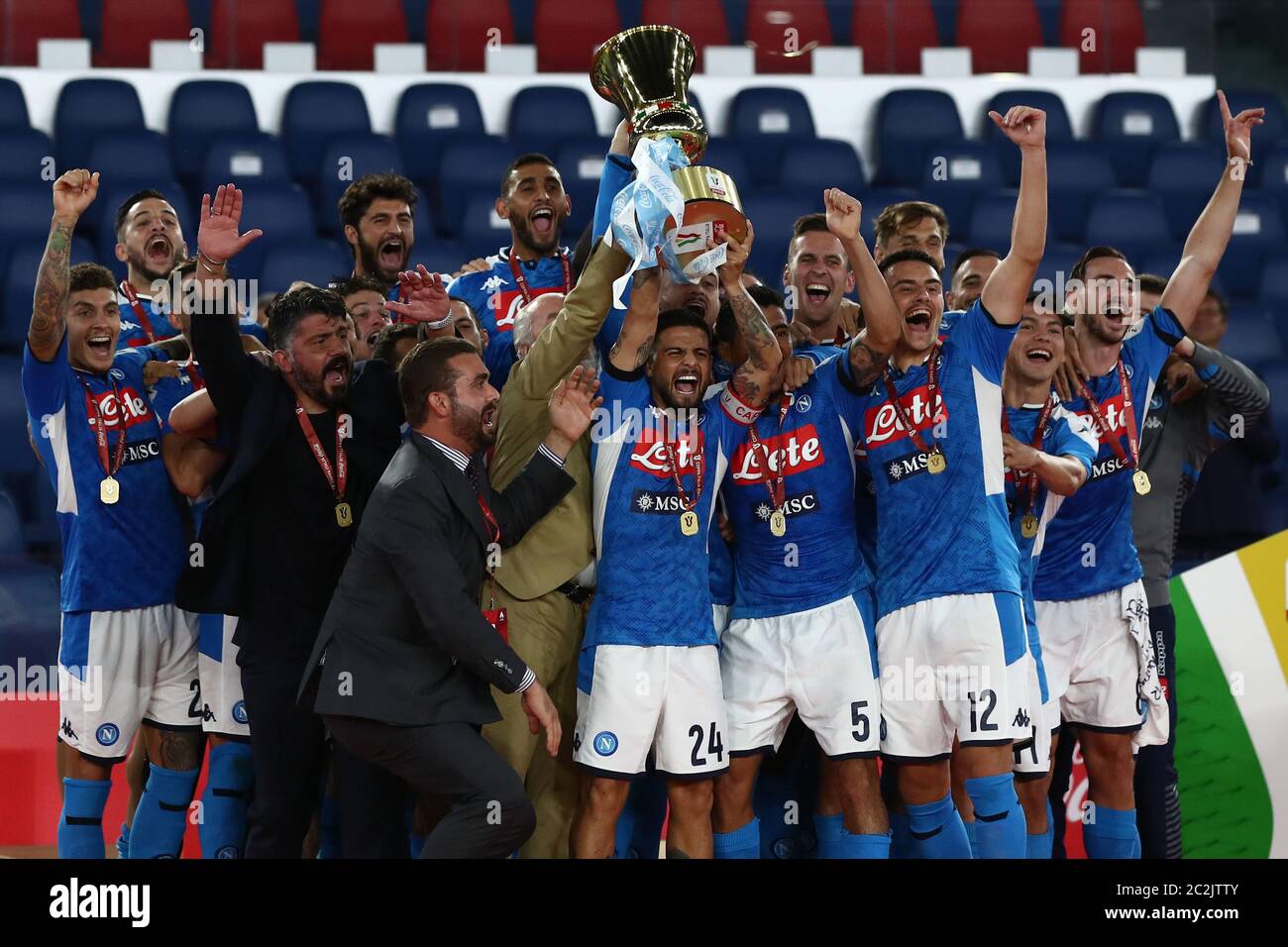 Roma 17/06/2020, Stadio Olimpico finale di Coppa Italia Napoli-Juventus Napoli vince la Coppa Italia 2020 Foto Stock