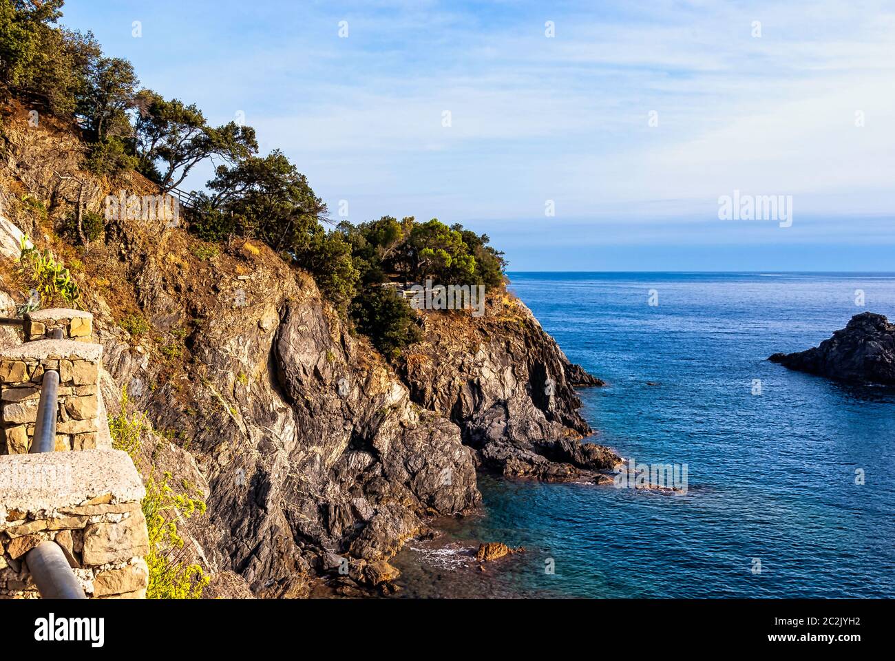 Mar Ligure a Monterosso al Mare, cinque Terre, Liguria, Italia Foto Stock