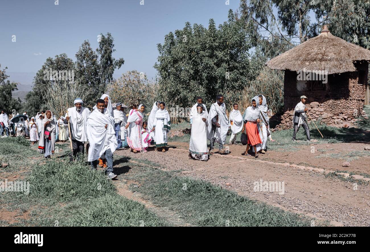 ortodosso cristiano etiope, Lalibela Etiopia Foto Stock