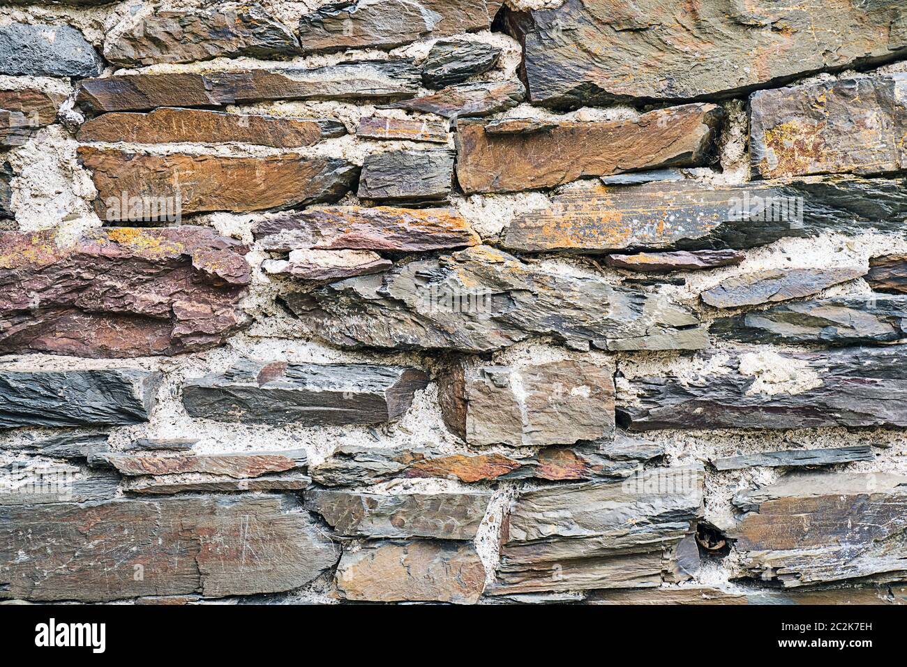 Sfondo di un vecchio muro di pietra naturale Foto Stock