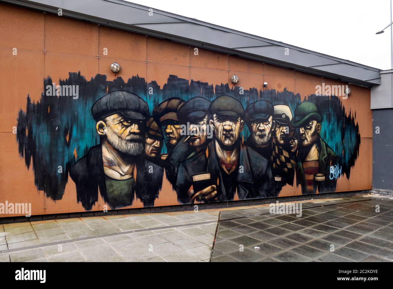 Murales colorati a Belfast, Irlanda del Nord, Regno Unito, Europa Foto Stock