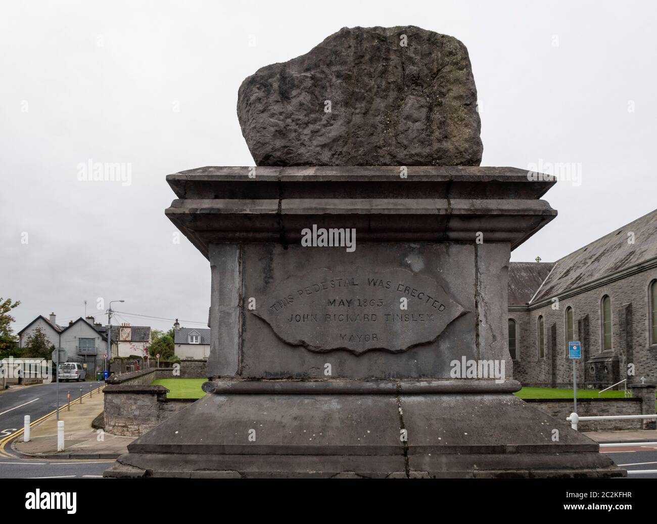 Si ritiene che la pietra del Trattato sia la cornice per la firma del Trattato di Limerick, a Limerick, Repubblica d'Irlanda, Europa Foto Stock