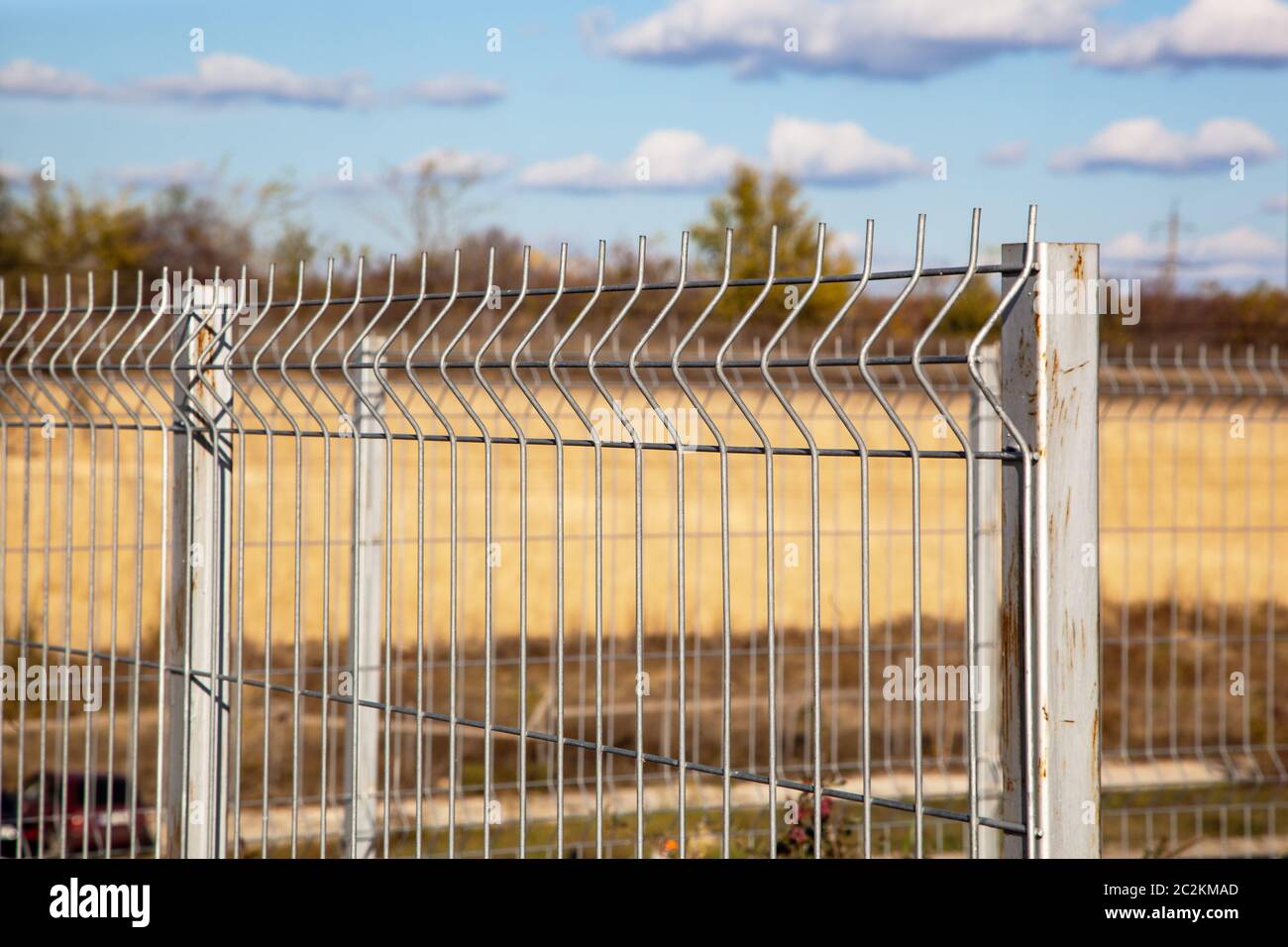 Filo di reticolo industriale di pannelli di recinzione, pvc di metallo del pannello di recinzione Foto Stock