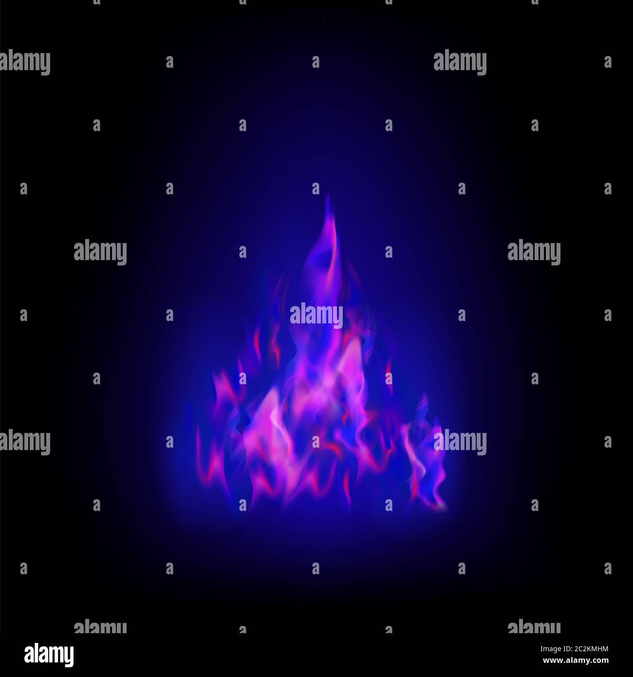 Fuoco a gas con Embers volante su sfondo nero sfocato. Foto Stock