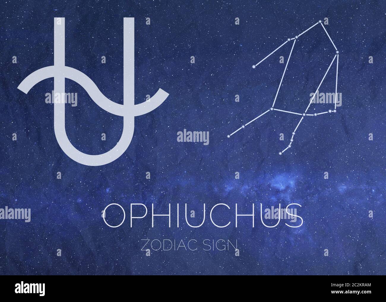 Segno zodiacale infografiche astrologiche di Ophiuchus. Elementi di questa immagine sono stati forniti dalla NASA Foto Stock