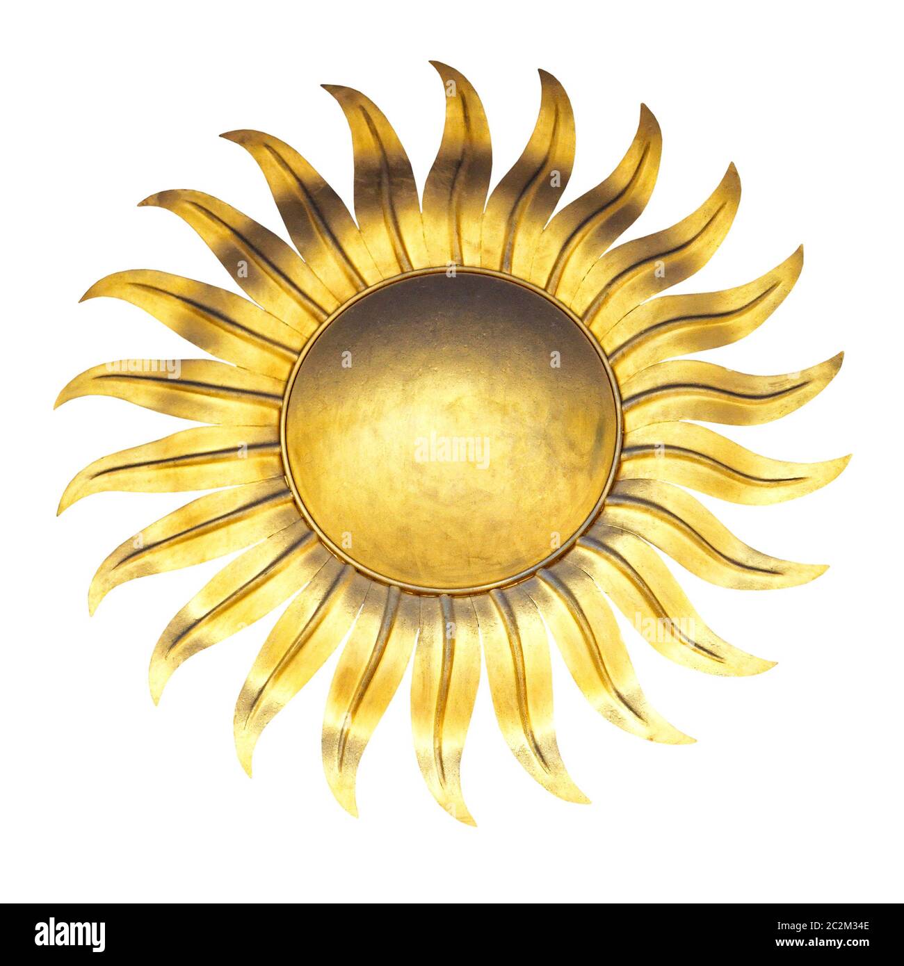 Gold Sun forma isolata incluso Tracciato di ritaglio Foto Stock