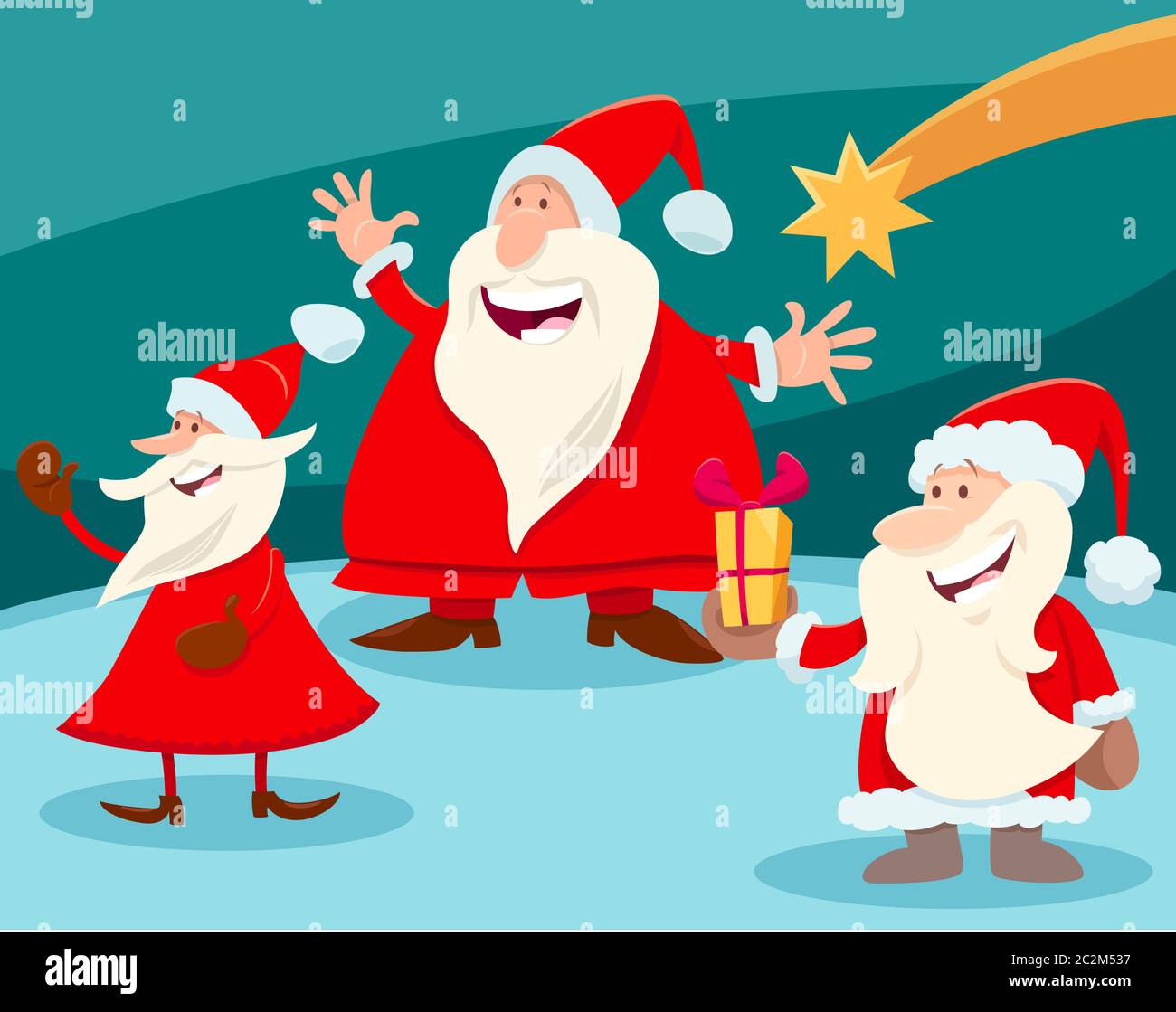 Natale con cartoni animati Babbo Natale personaggi Foto stock - Alamy