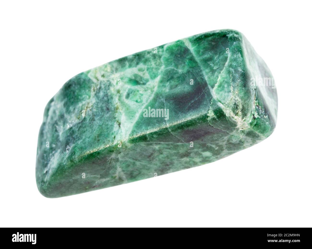 Closeup di campione di minerale naturale dalla raccolta geologica - Jadeite  tumbled (giada verde) pietra gemma isolata su sfondo bianco Foto stock -  Alamy