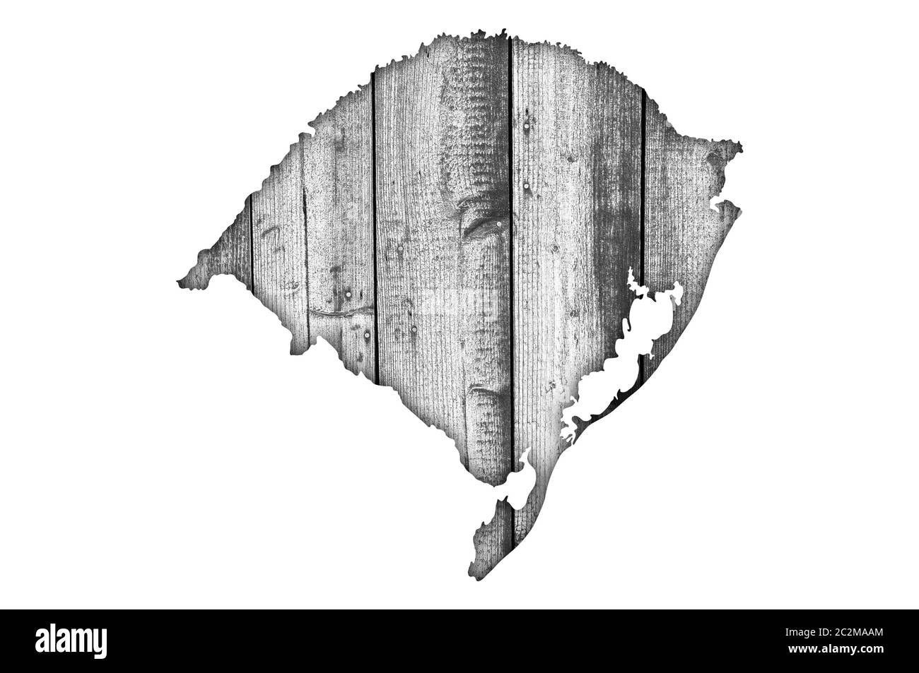 Mappa di Rio Grande do Sul in legno stagionato Foto Stock
