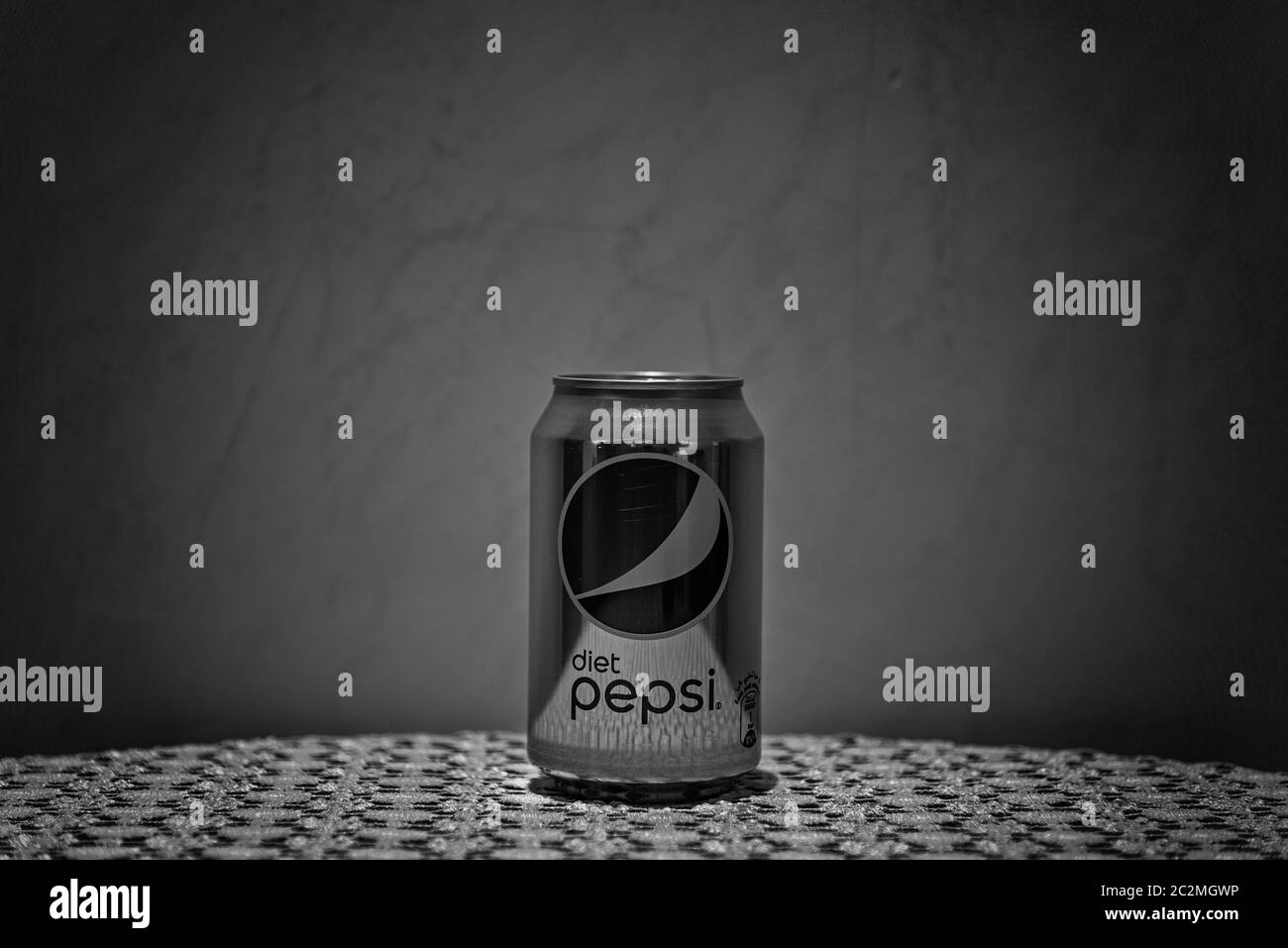 Dieta Pepsi può in monocromia Foto Stock