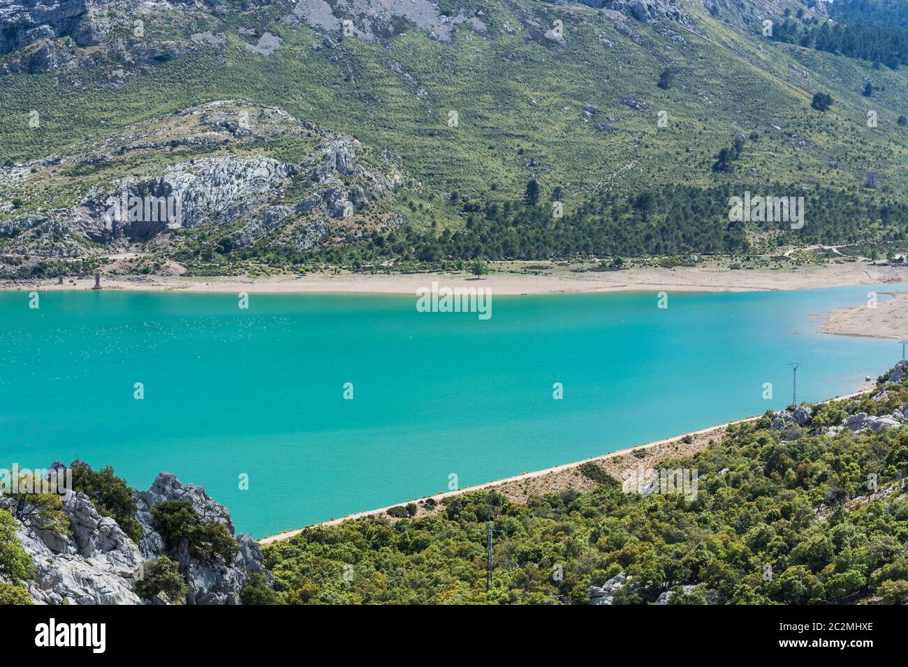 Viste fantastiche del Embalse de Cuber nella Sierra de Tramuntana, Mallorca, Spagna Foto Stock