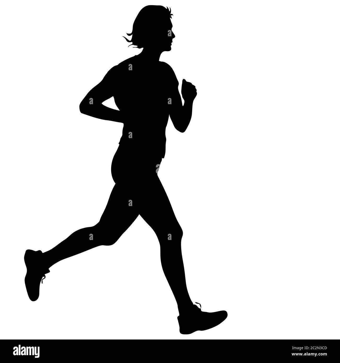 Sagome guide su sprint, donne. illustrazione vettoriale Foto Stock