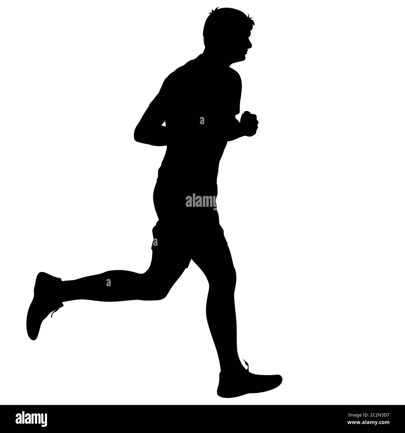 Sagome guide su sprint, uomini. illustrazione vettoriale Foto Stock