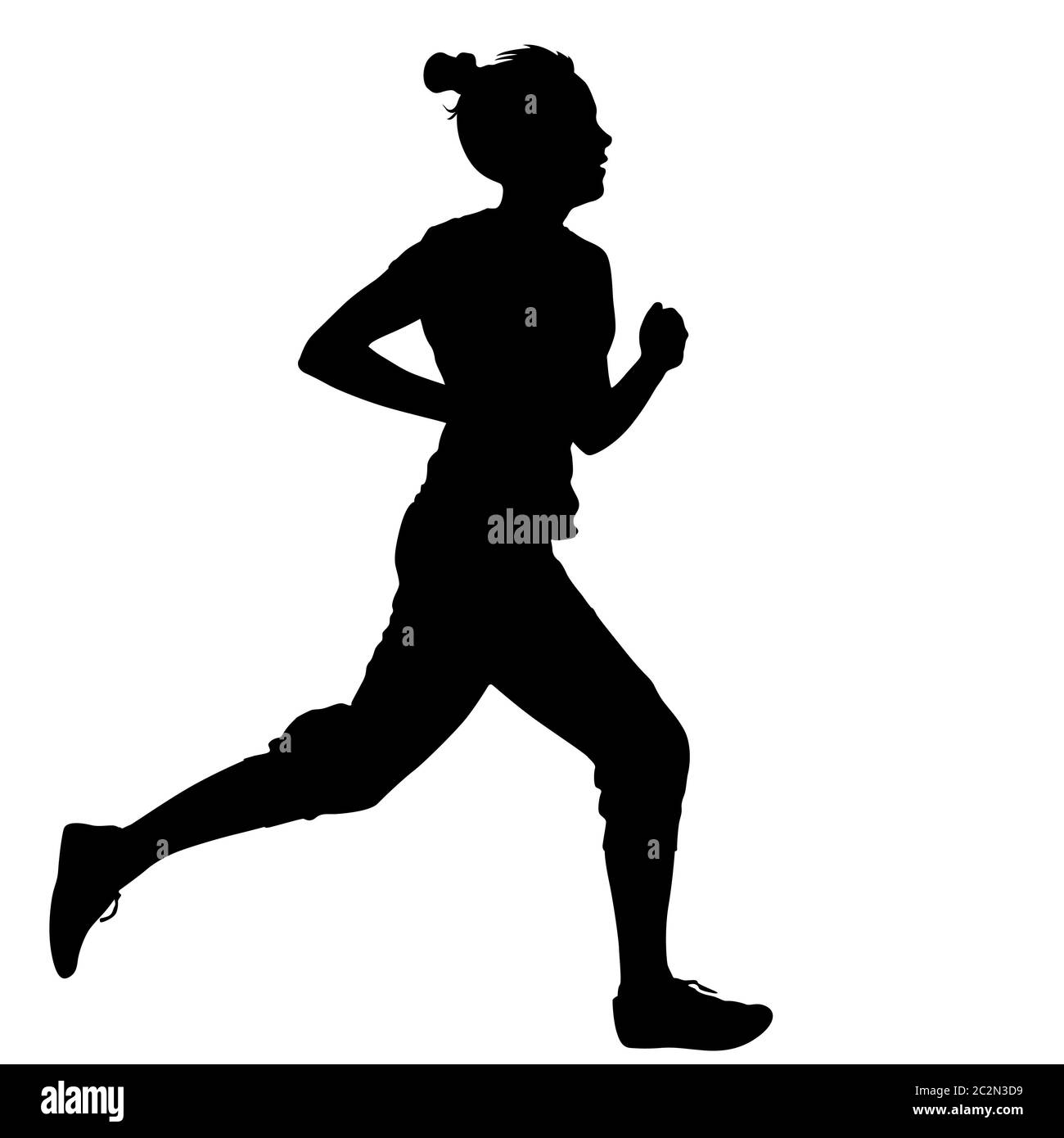 Sagome guide su sprint, donne. illustrazione vettoriale Foto Stock