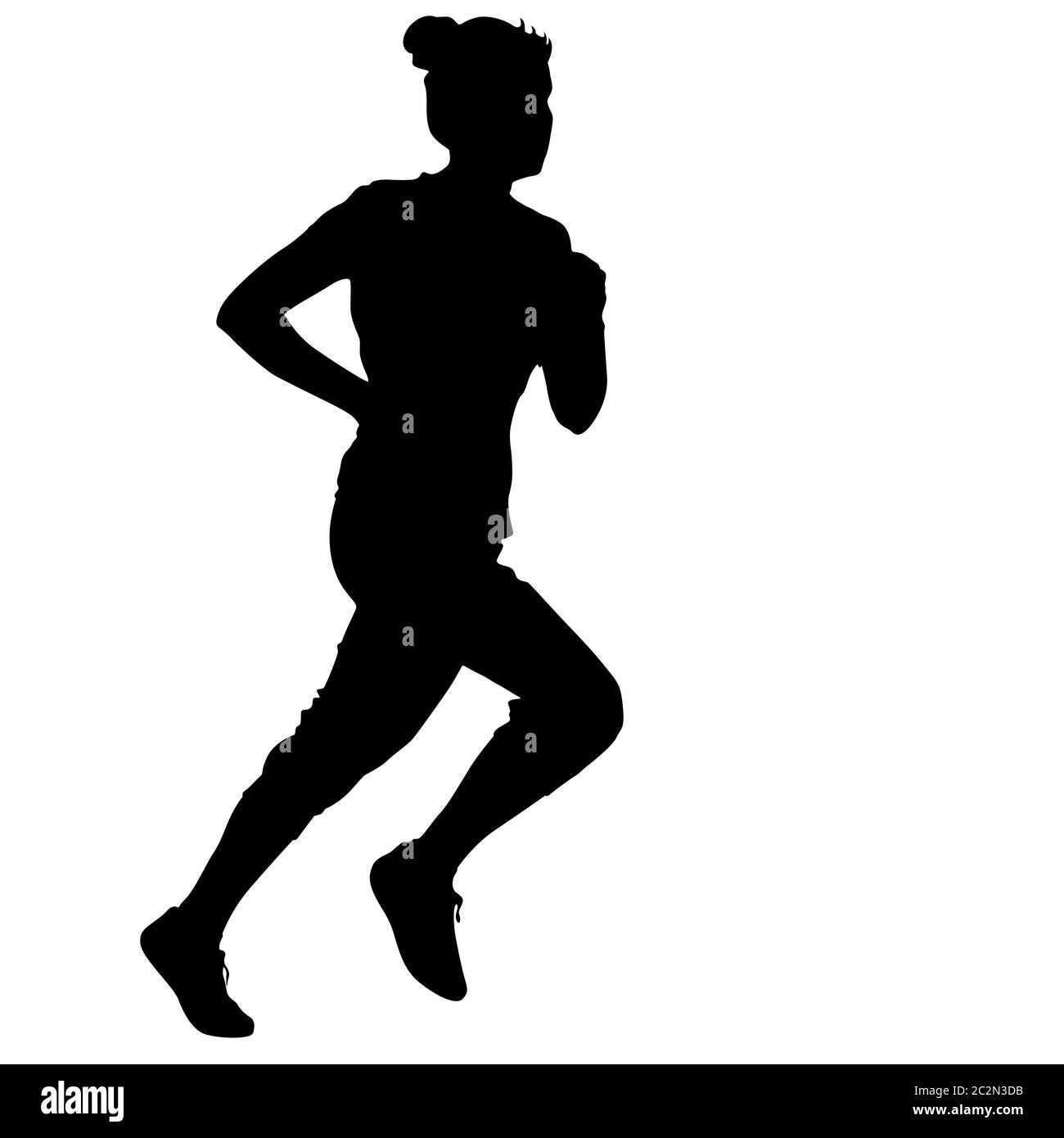 Sagome guide su sprint, donne. illustrazione vettoriale Foto Stock