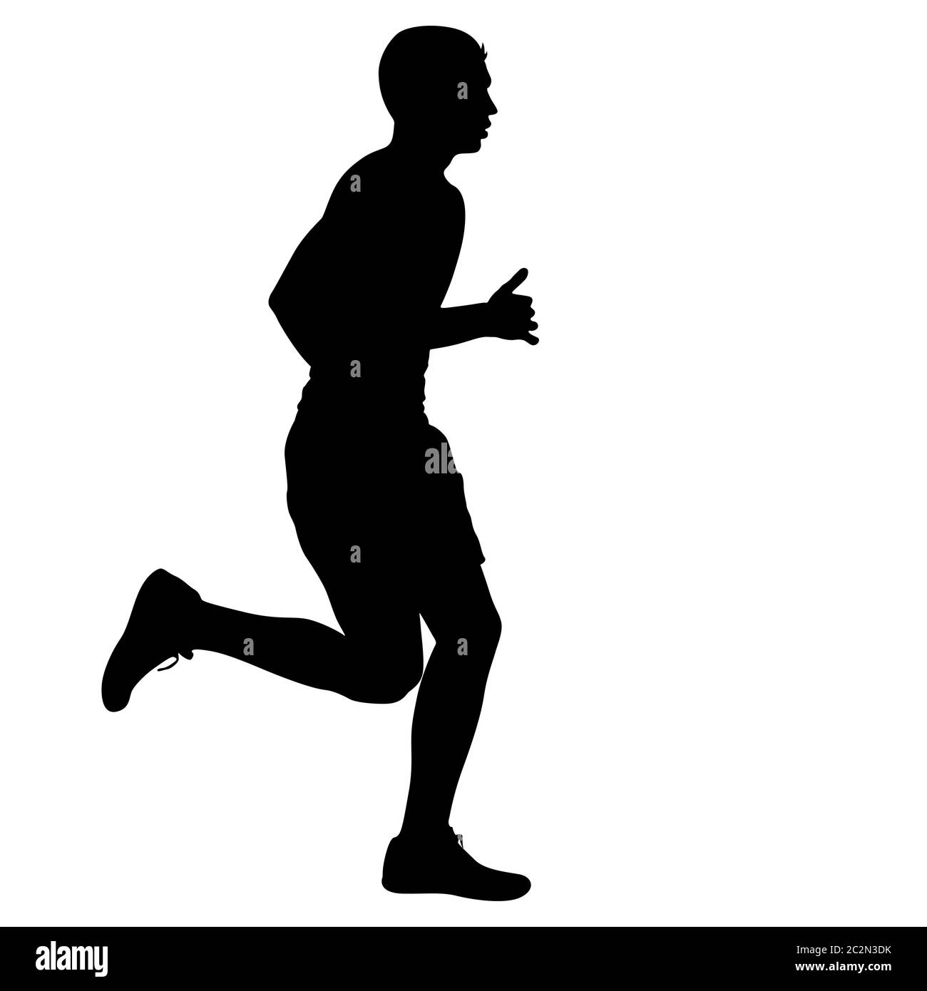 Sagome guide su sprint, uomini. illustrazione vettoriale Foto Stock