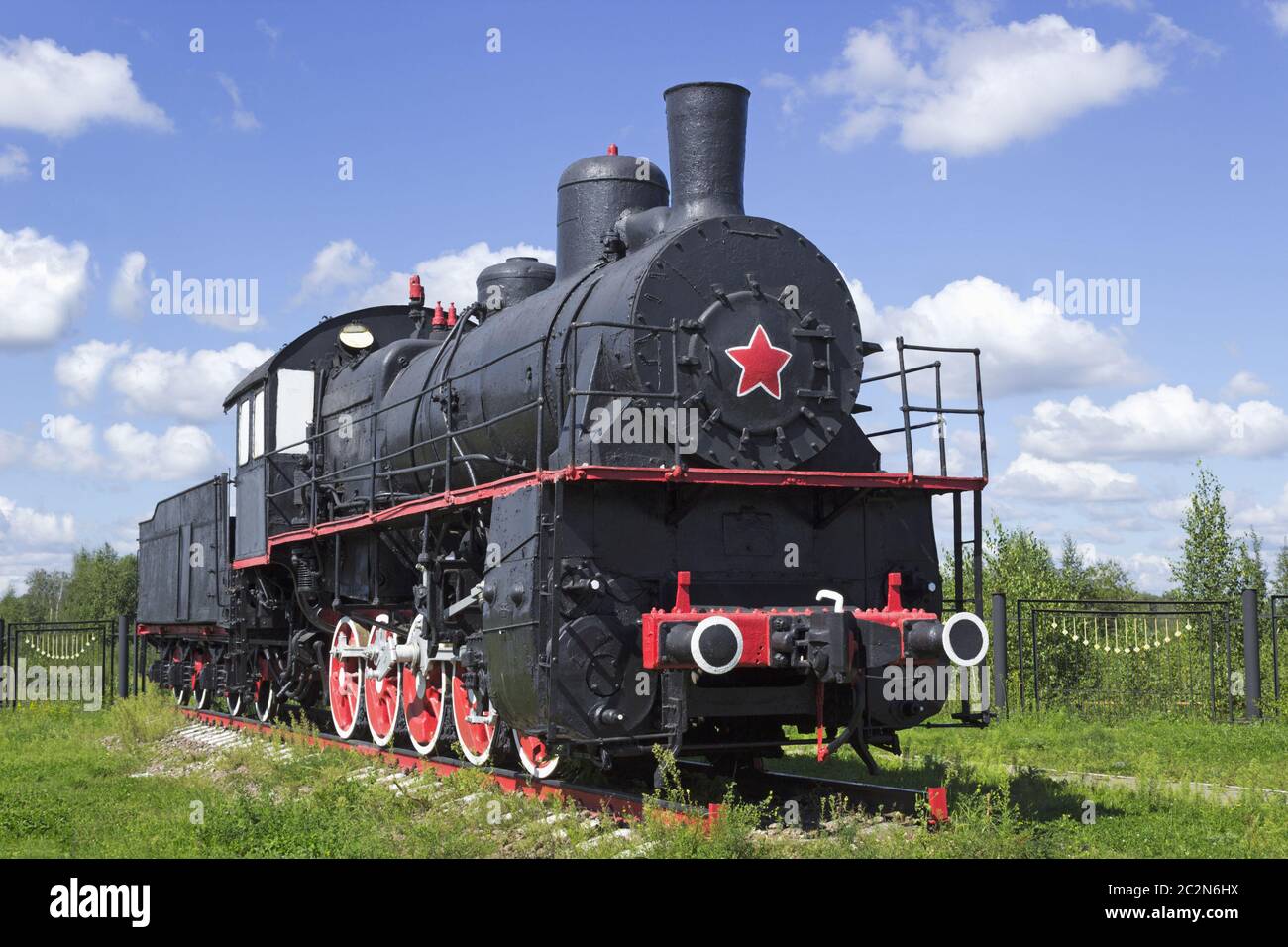 Tipica locomotiva russa anni '20 del secolo scorso Foto Stock