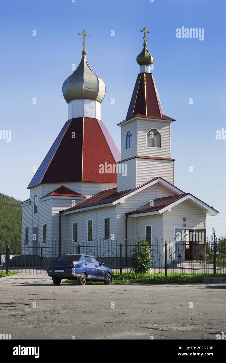 Kandalaksha. Nord della Russia. La Chiesa di San Giovanni Battista Foto Stock