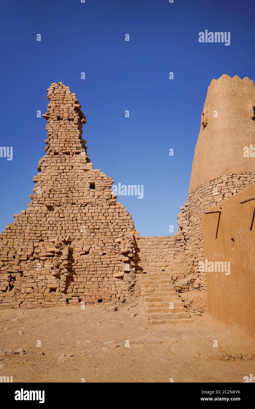 Destinazione turistica castello di sabbia chiamato Castello Marid, Qasr Marid, Arabia Saudita Foto Stock