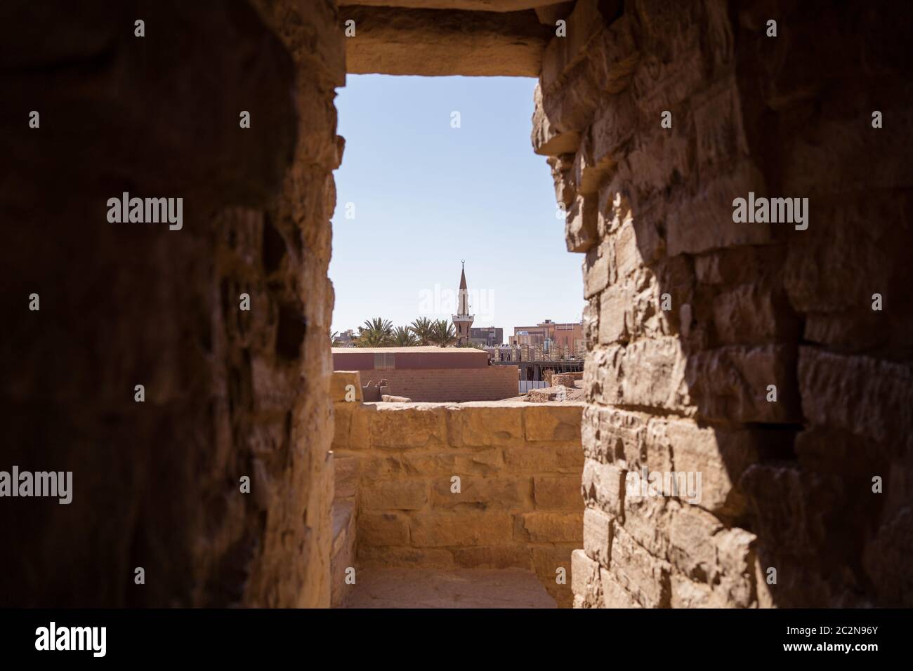 Destinazione turistica castello di sabbia chiamato Castello Marid, Qasr Marid, Arabia Saudita Foto Stock