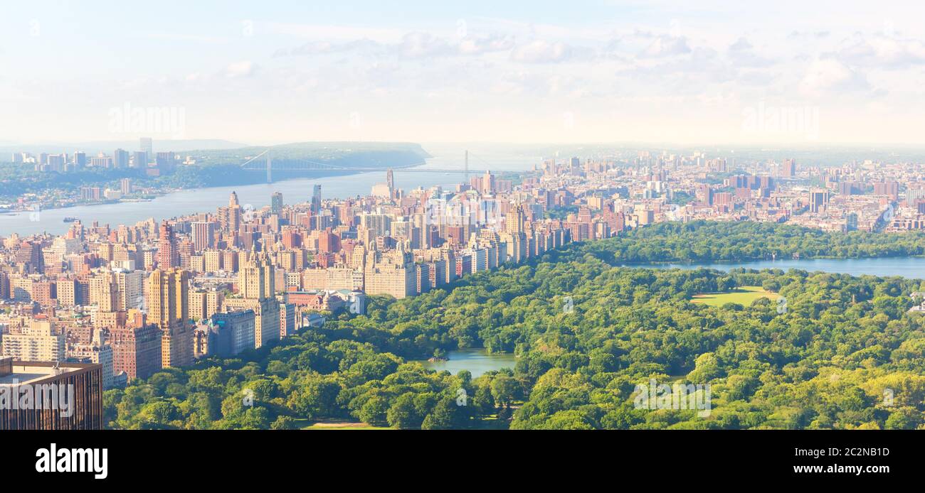 Vista aerea del Central Park di New York, Manhattan USA Foto Stock