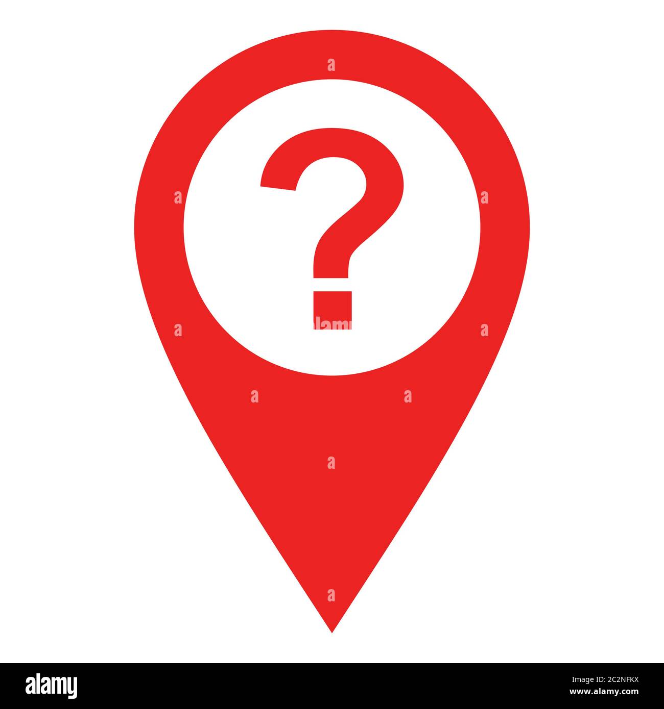 Punto interrogativo e perno di posizione Foto Stock